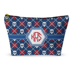 Knitted Argyle & Skulls Makeup Bag - Small - 8.5"x4.5" (Personalized)