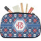Knitted Argyle & Skulls Makeup / Cosmetic Bag - Medium (Personalized)