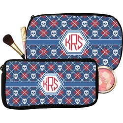Knitted Argyle & Skulls Makeup / Cosmetic Bag (Personalized)