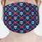 Knitted Argyle & Skulls Mask - Pleated (new) Front View on Girl