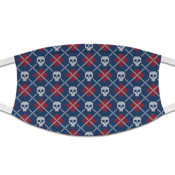 Custom Knitted Argyle & Skulls Cloth Face Mask (T-Shirt Fabric)