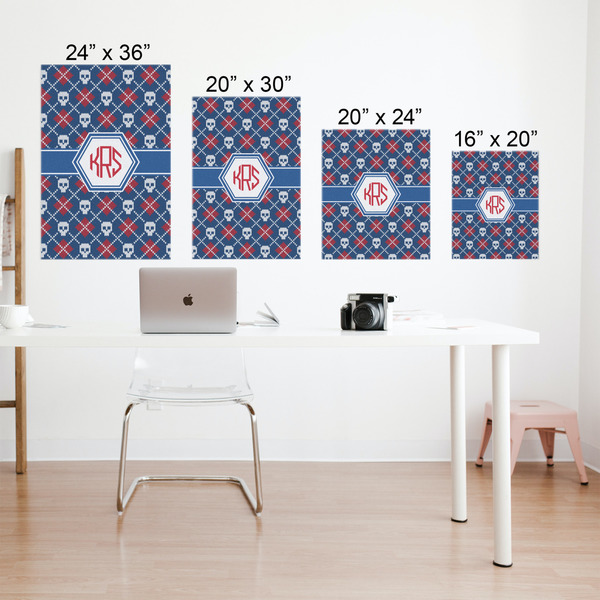 Knitted Argyle & Skulls Matte Poster - Sizes