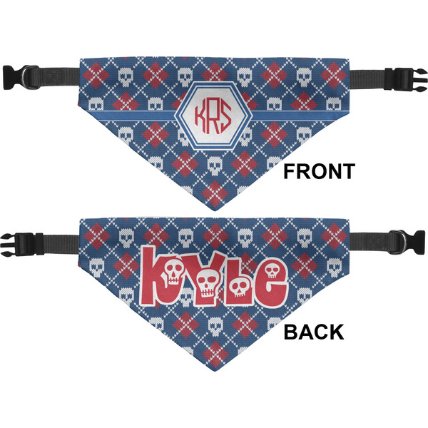Knitted Argyle & Skulls Medium Dog Bandana Approval