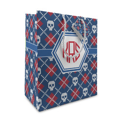Knitted Argyle & Skulls Medium Gift Bag (Personalized)