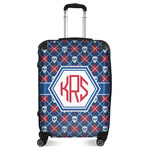 Knitted Argyle & Skulls Suitcase - 24" Medium - Checked (Personalized)