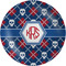 Knitted Argyle & Skulls Melamine Plate 8 inches
