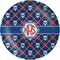 Knitted Argyle & Skulls Melamine Plate (Personalized)