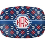 Knitted Argyle & Skulls Melamine Platter (Personalized)