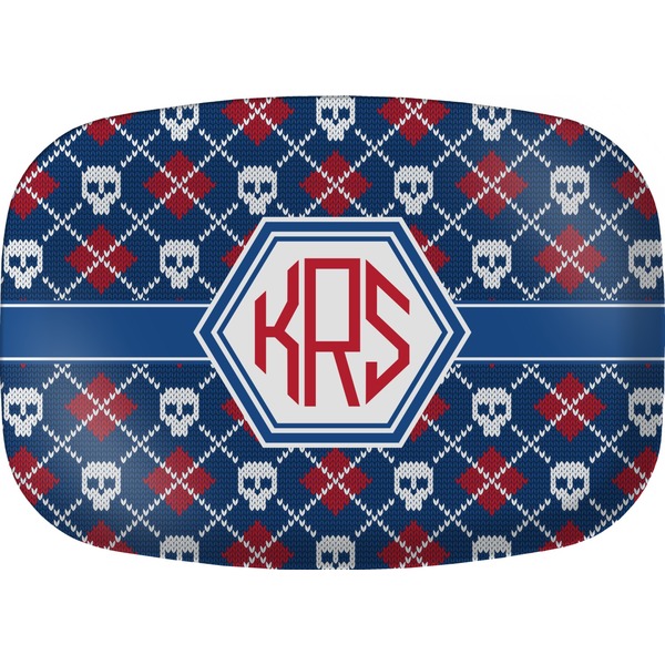 Custom Knitted Argyle & Skulls Melamine Platter (Personalized)