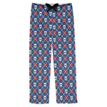 Knitted Argyle & Skulls Mens Pajama Pants - S