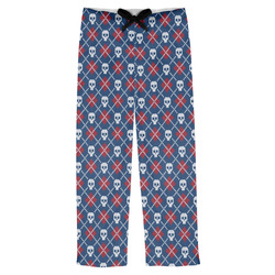 Knitted Argyle & Skulls Mens Pajama Pants (Personalized)