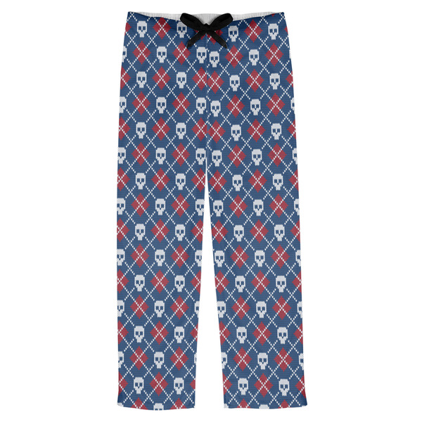 Custom Knitted Argyle & Skulls Mens Pajama Pants - XS