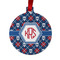 Knitted Argyle & Skulls Metal Ball Ornament - Front