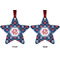 Knitted Argyle & Skulls Metal Star Ornament - Front and Back