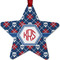 Knitted Argyle & Skulls Metal Star Ornament - Front