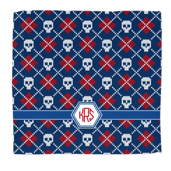 Custom Knitted Argyle & Skulls Microfiber Dish Rag (Personalized)