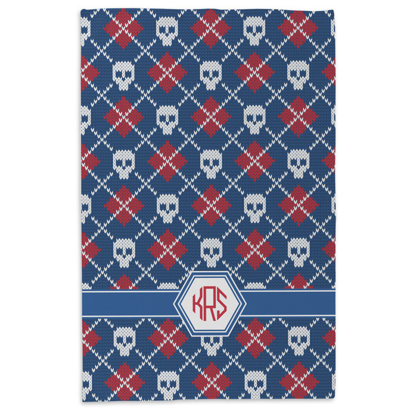 Knitted Argyle & Skulls Microfiber Dish Towel - APPROVAL