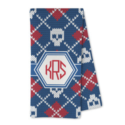 Knitted Argyle & Skulls Kitchen Towel - Microfiber (Personalized)