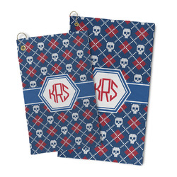 Knitted Argyle & Skulls Microfiber Golf Towel (Personalized)