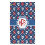 Knitted Argyle & Skulls Microfiber Golf Towel (Personalized)