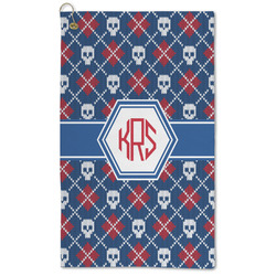 Knitted Argyle & Skulls Microfiber Golf Towel (Personalized)