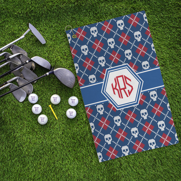 Knitted Argyle & Skulls Microfiber Golf Towels - LIFESTYLE