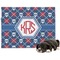 Knitted Argyle & Skulls Microfleece Dog Blanket - Large