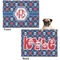 Knitted Argyle & Skulls Microfleece Dog Blanket - Regular - Front & Back