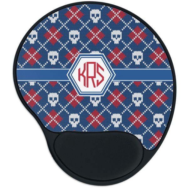 Custom Knitted Argyle & Skulls Mouse Pad with Wrist Support