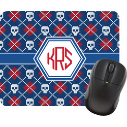 Knitted Argyle & Skulls Rectangular Mouse Pad (Personalized)