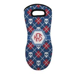 Knitted Argyle & Skulls Neoprene Oven Mitt w/ Monograms