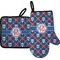 Knitted Argyle & Skulls Oven Mitt & Pot Holder Set w/ Monogram