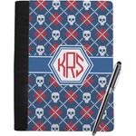 Knitted Argyle & Skulls Notebook Padfolio - Large w/ Monogram