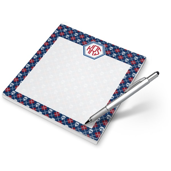 Custom Knitted Argyle & Skulls Notepad (Personalized)