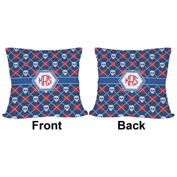Knitted Argyle & Skulls Outdoor Pillow - 16x16