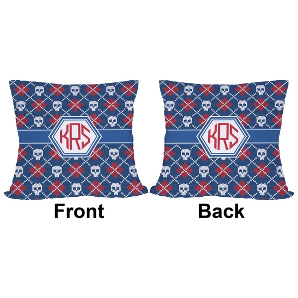Knitted Argyle & Skulls Outdoor Pillow - 20x20