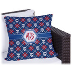 Knitted Argyle & Skulls Outdoor Pillow (Personalized)