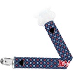Knitted Argyle & Skulls Pacifier Clip (Personalized)