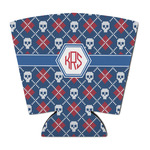 Knitted Argyle & Skulls Party Cup Sleeve - with Bottom (Personalized)