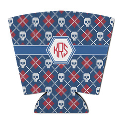 Knitted Argyle & Skulls Party Cup Sleeve - with Bottom (Personalized)
