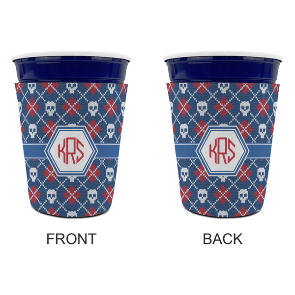 Knitted Argyle & Skulls Party Cup Sleeves - without bottom - Approval