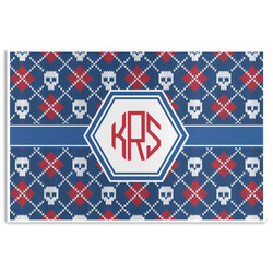 Knitted Argyle & Skulls Disposable Paper Placemats (Personalized)