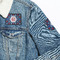 Knitted Argyle & Skulls Patches Lifestyle Jean Jacket Detail