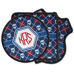 Knitted Argyle & Skulls Iron on Patches (Personalized)