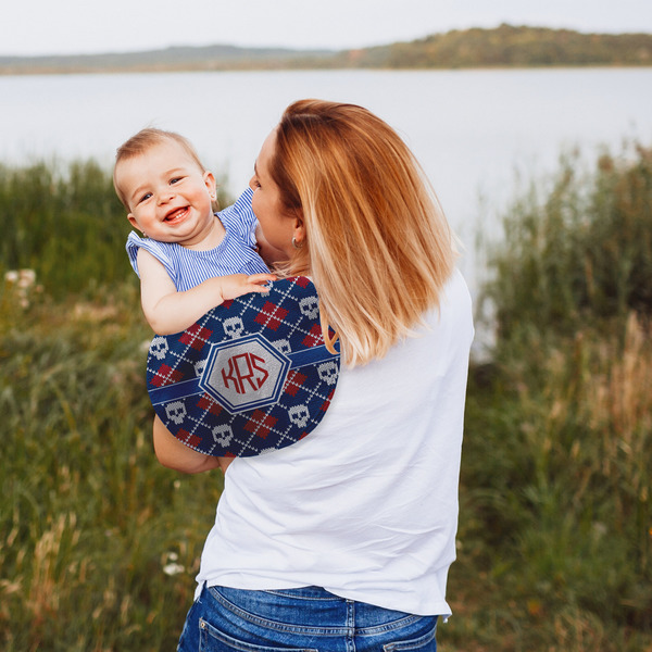 Knitted Argyle & Skulls Peanut Shaped Burp - Lifestyle