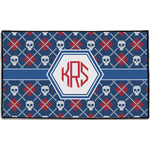 Knitted Argyle & Skulls Door Mat - 60"x36" (Personalized)