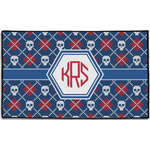 Knitted Argyle & Skulls Door Mat - 60"x36" (Personalized)