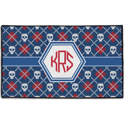 Knitted Argyle & Skulls Door Mat - 60"x36" (Personalized)