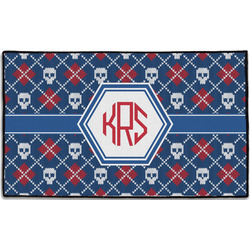Knitted Argyle & Skulls Door Mat - 60"x36" (Personalized)
