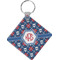 Knitted Argyle & Skulls Diamond Plastic Keychain w/ Monogram